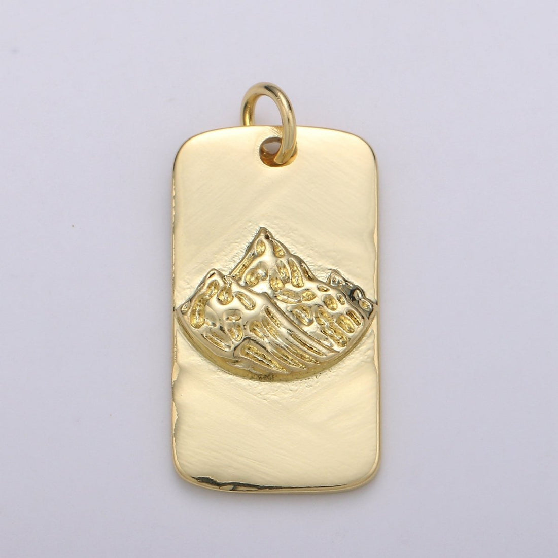 24K Gold Filled Mountain Rectangle Charm E-009