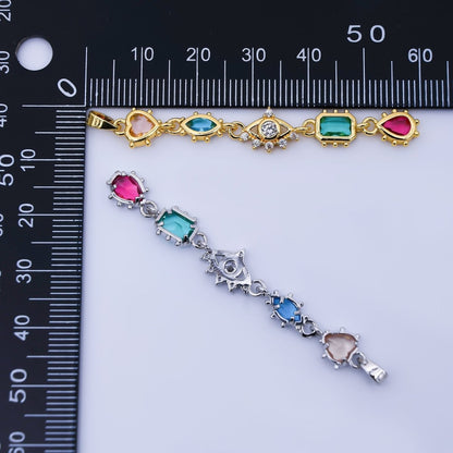 24K Gold Filled Multi Color Shape CZ Drop Charm Pendant Heart, Marquise &amp; Teardrop Design in Gold or Silver AA1673