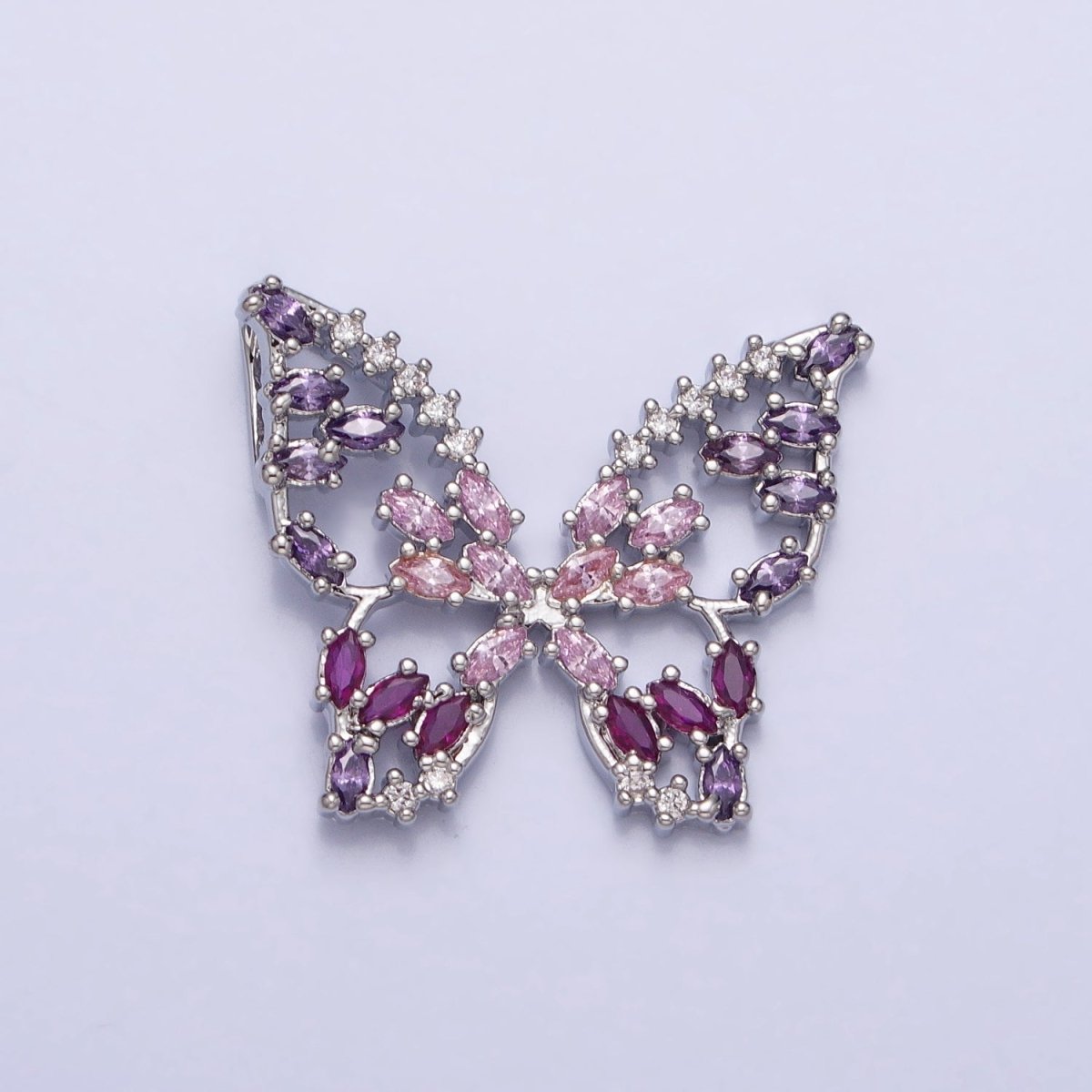24K Gold Filled Multicolor, Clear Marquise Butterfly Pendant in Gold &amp; Silver | AA215 AA216 AA221 AA222