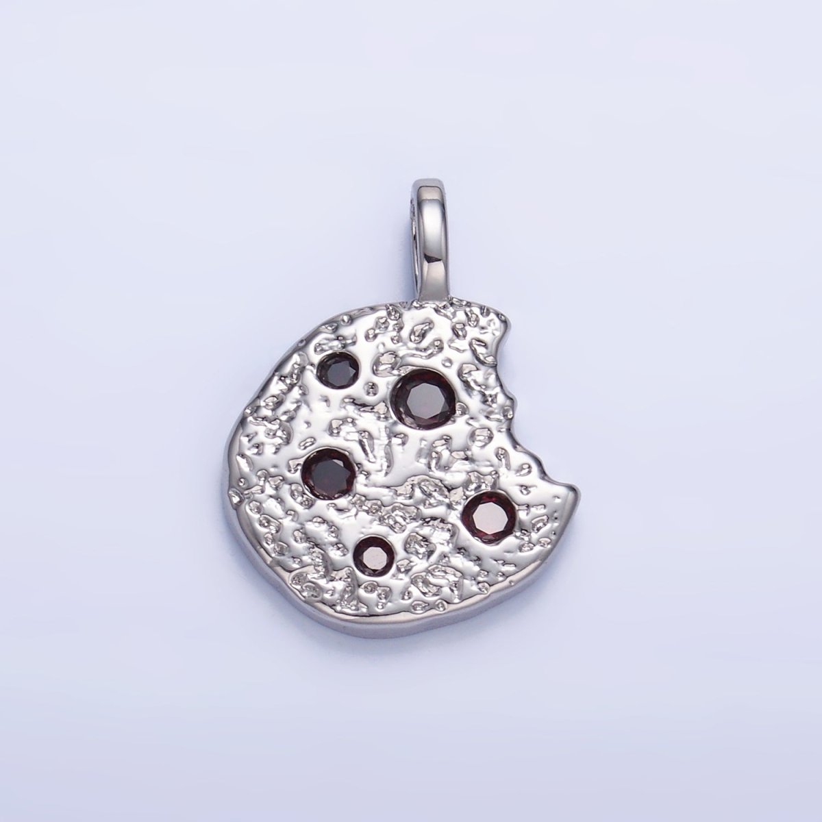 24K Gold Filled Multicolor CZ Bitten Cookie Food Pendant in Gold &amp; Silver | AA1427