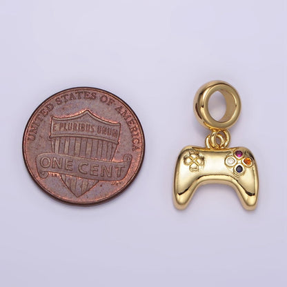 24K Gold Filled Multicolor CZ Game Console Controller Rhondelle Bail Pendant | M121