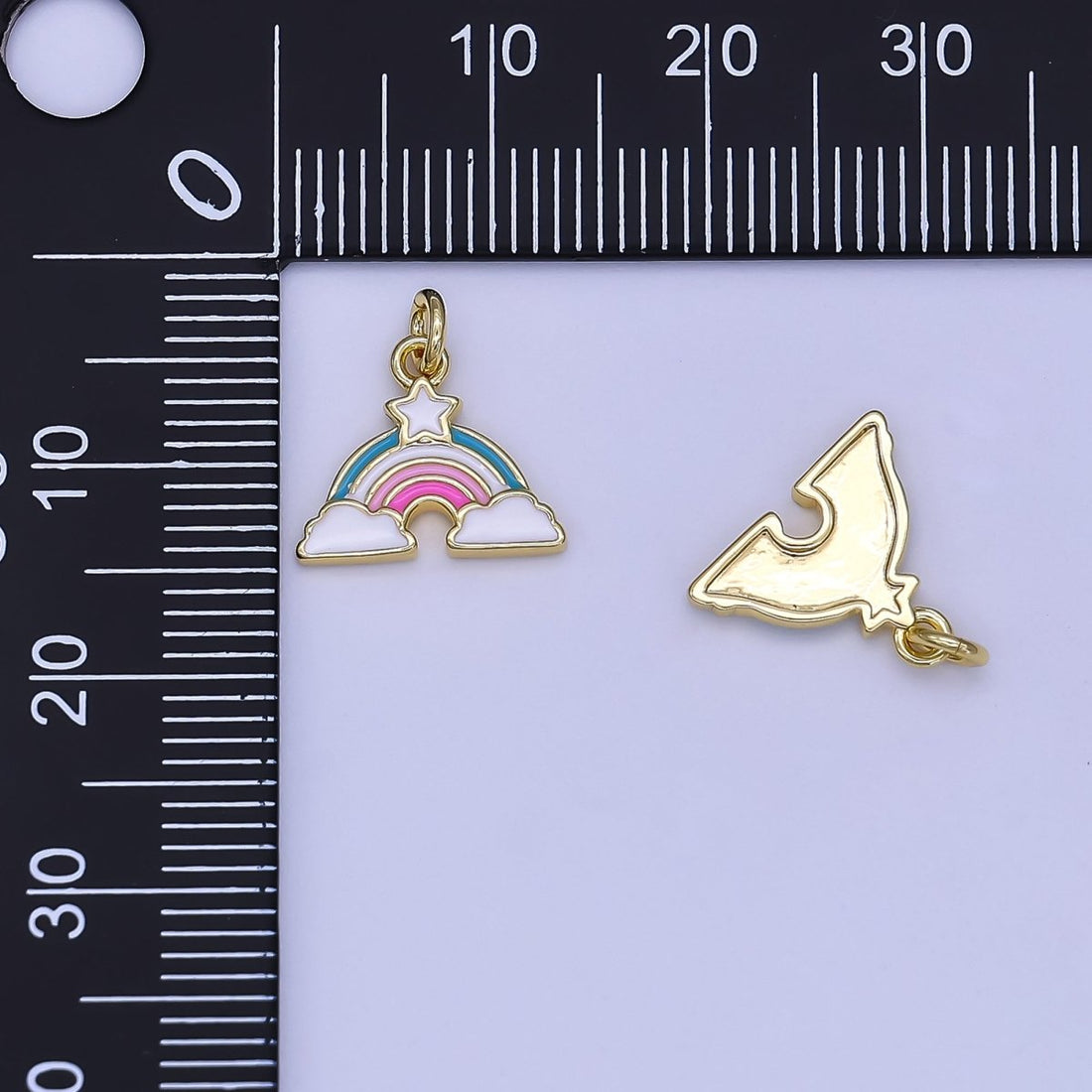 24K Gold Filled Multicolor Enamel Star Rainbow Mini Charm | N1651
