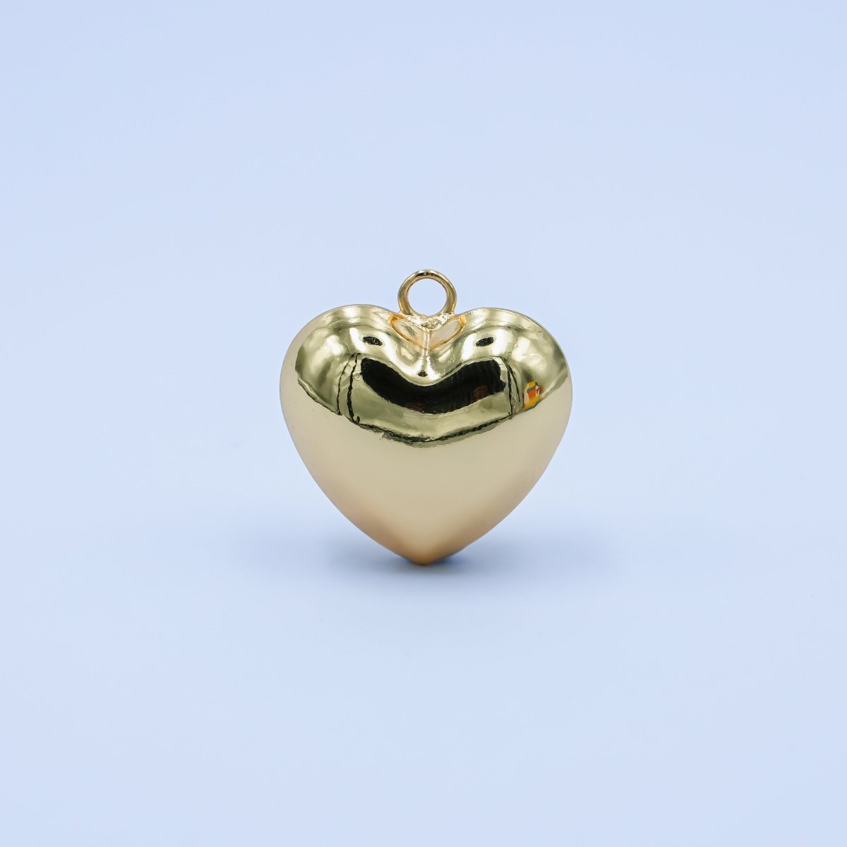 24K Gold Filled Multidimensional 3D Chubby Heart Charm | M180