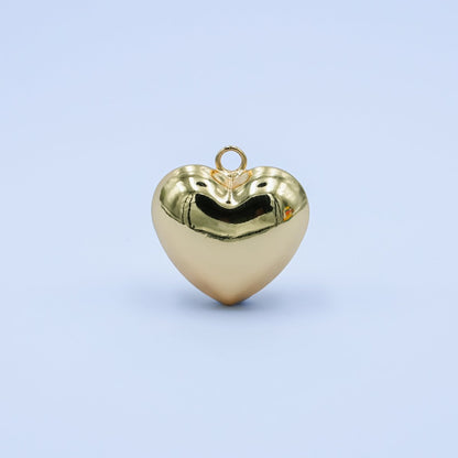 24K Gold Filled Multidimensional 3D Chubby Heart Charm | M180