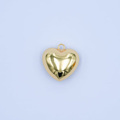 24K Gold Filled Multidimensional 3D Chubby Heart Charm | M180
