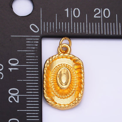 24K Gold Filled Multidimensional 3D Cowboy Hat Charm | W269