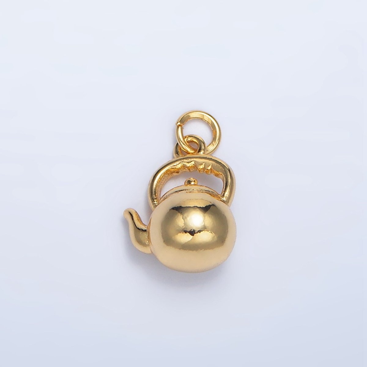 24K Gold Filled Multidimensional 3D Tea Pot Charm | W013