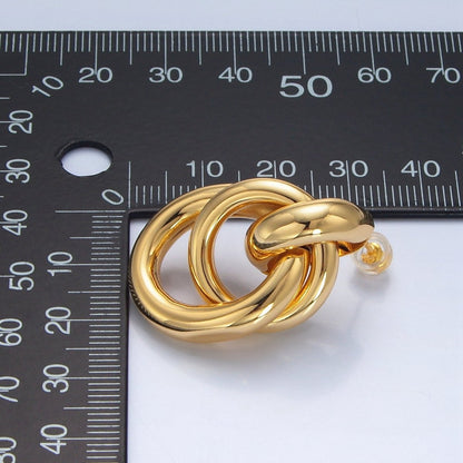 24K Gold Filled Multiple Band Drop Stud Earrings in Gold, Silver &amp; Mixed Metal | AD697 AD698 AD699