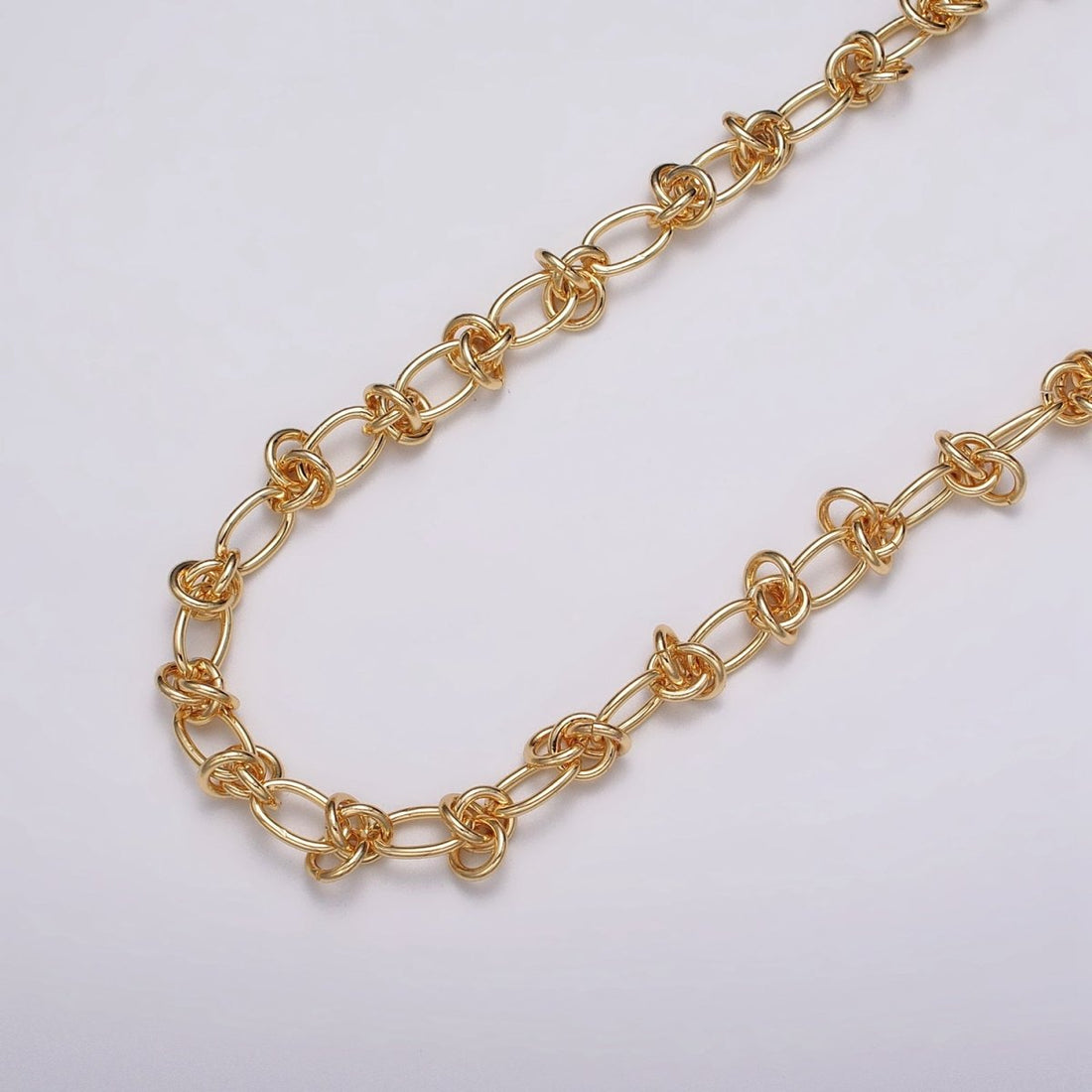 24k Gold Filled Multiple Round Rolo Link PaperClip Unfinished Chain in Gold &amp; Silver Barbed Wire | ROLL-1143 - ROLL-1146 Clearance Pricing