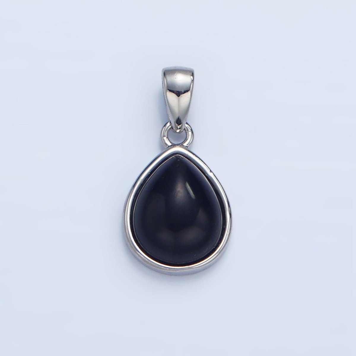 24K Gold Filled Natural Gemstone Teardrop Bezel Pendant in Gold &amp; Silver | AA953 - AA964