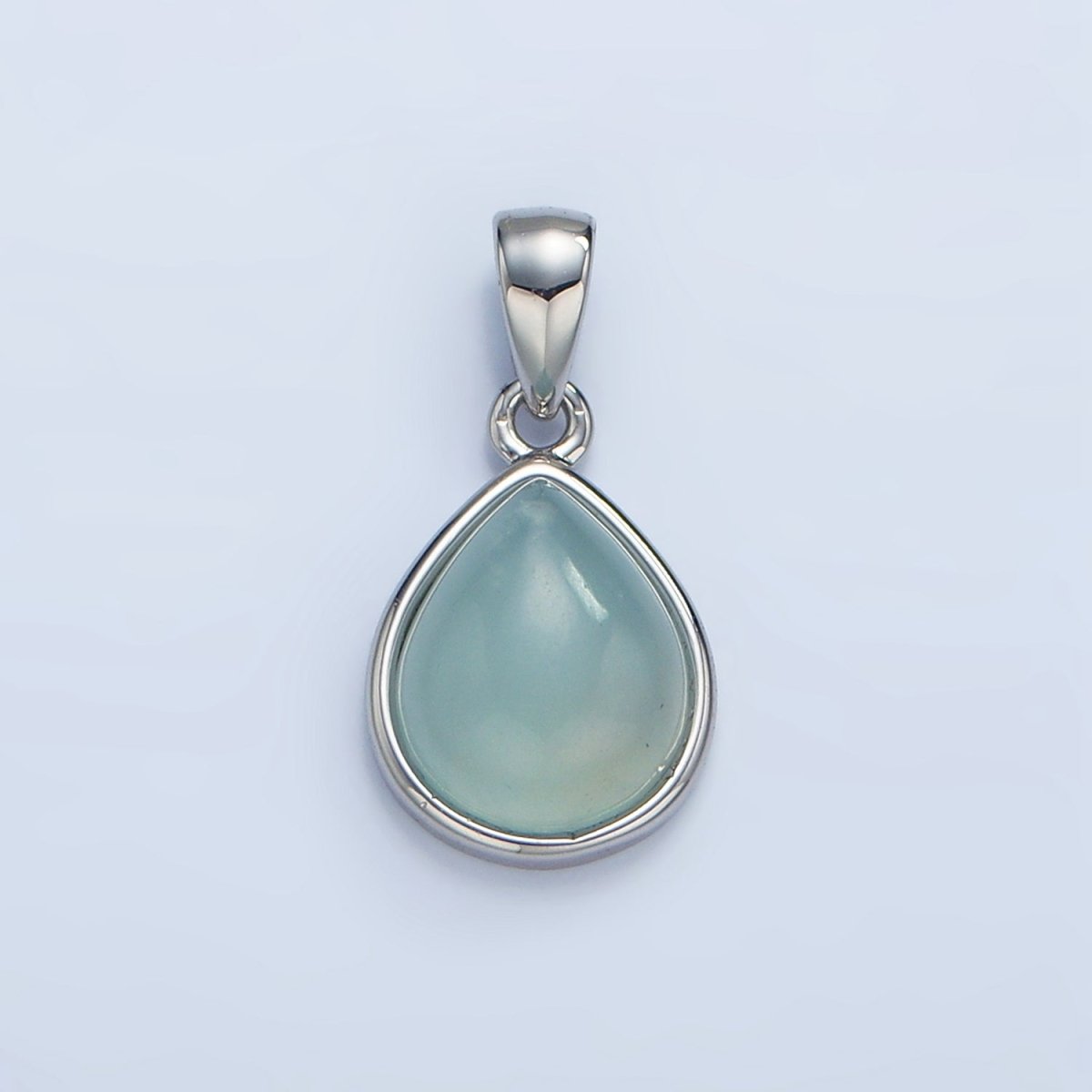 24K Gold Filled Natural Gemstone Teardrop Bezel Pendant in Gold &amp; Silver | AA953 - AA964