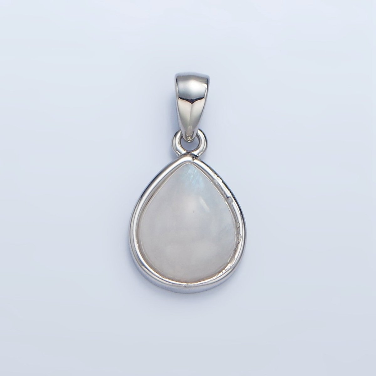 24K Gold Filled Natural Gemstone Teardrop Bezel Pendant in Gold &amp; Silver | AA953 - AA964