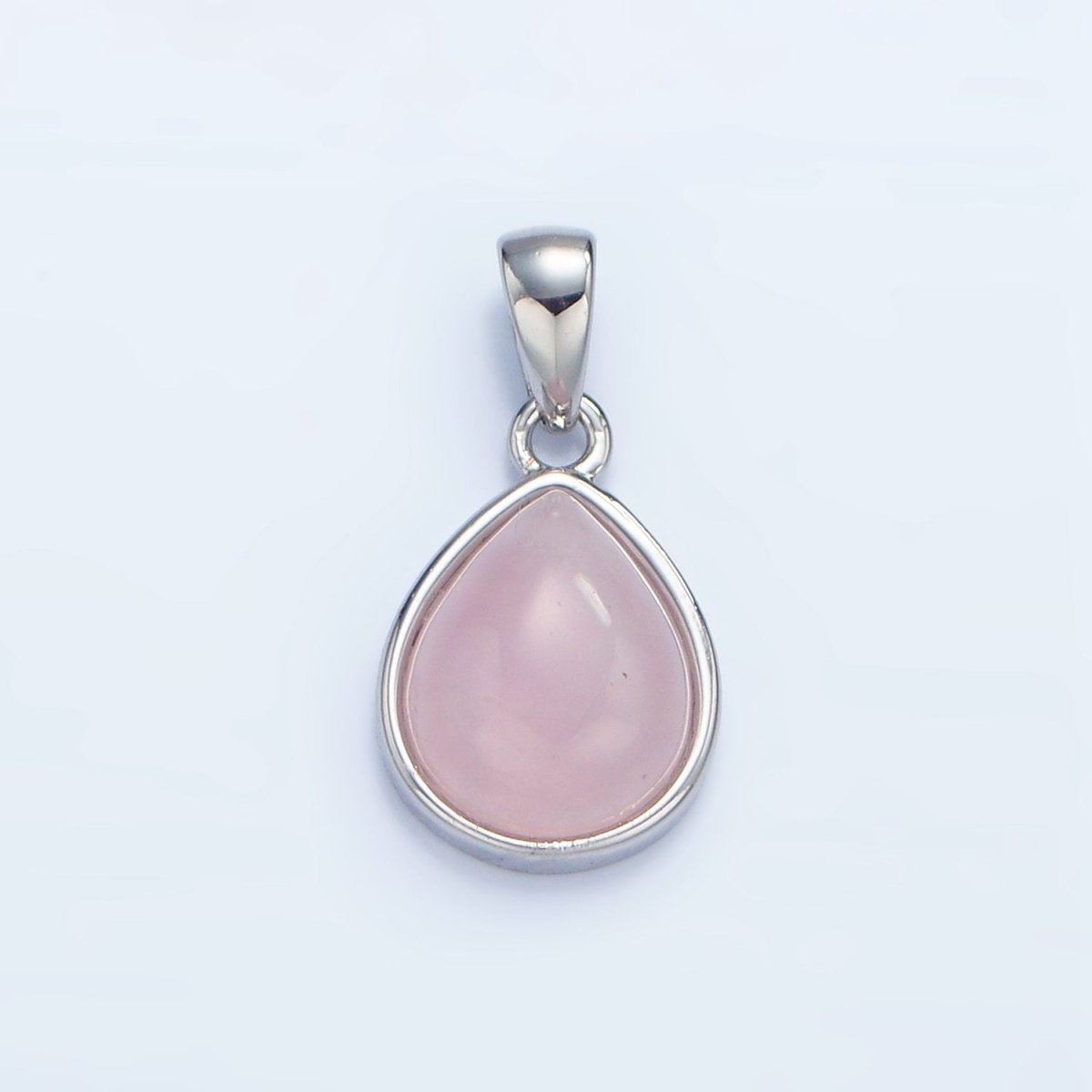 24K Gold Filled Natural Gemstone Teardrop Bezel Pendant in Gold &amp; Silver | AA953 - AA964