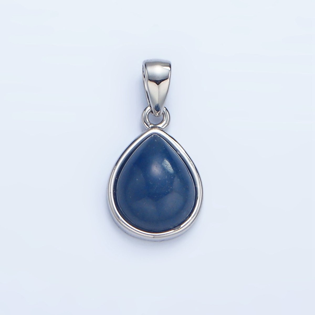 24K Gold Filled Natural Gemstone Teardrop Bezel Pendant in Gold &amp; Silver | AA953 - AA964