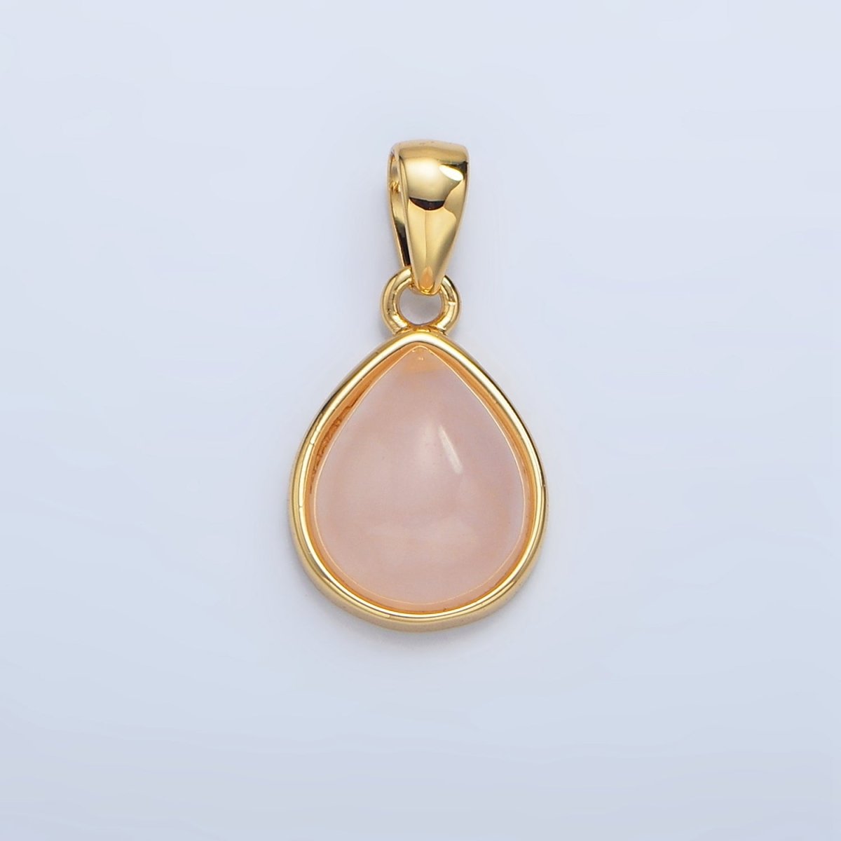 24K Gold Filled Natural Gemstone Teardrop Bezel Pendant in Gold &amp; Silver | AA953 - AA964