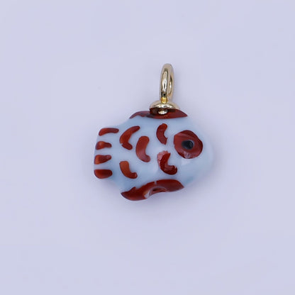 24K Gold Filled Nature Floral Mushroom Pet Sea Sell Ceramic Drop Charm