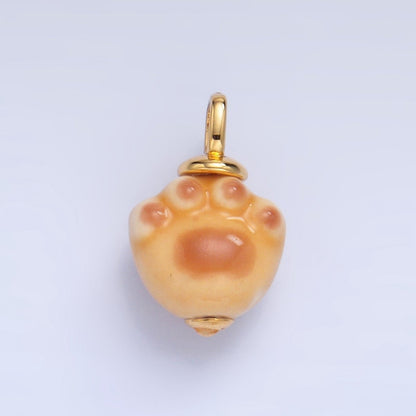 24K Gold Filled Nature Floral Mushroom Pet Sea Sell Ceramic Drop Charm