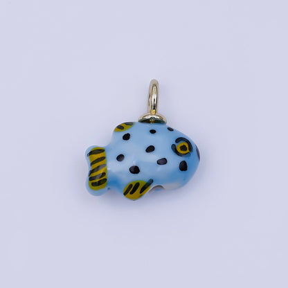 24K Gold Filled Nature Floral Mushroom Pet Sea Sell Ceramic Drop Charm