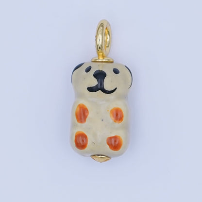 24K Gold Filled Nature Floral Mushroom Pet Sea Sell Ceramic Drop Charm