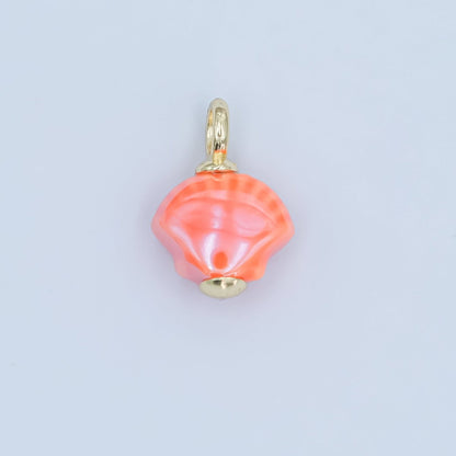 24K Gold Filled Nature Floral Mushroom Pet Sea Sell Ceramic Drop Charm