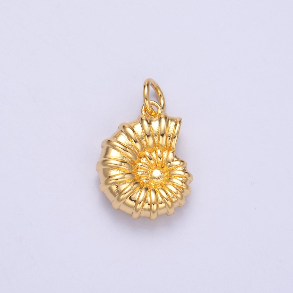 24K Gold Filled Nautilus Shell Multidimensional 3D Charm in Gold &amp; Silver | N014