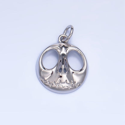 24K Gold Filled 16.5mm Nightmare Skeleton Charm in Gold &amp; Silver | X926