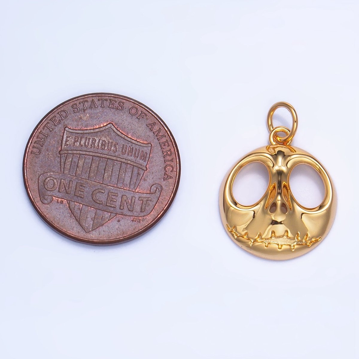 24K Gold Filled 16.5mm Nightmare Skeleton Charm in Gold &amp; Silver | X926