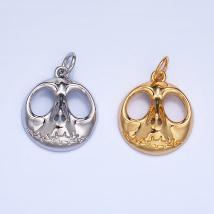 24K Gold Filled 16.5mm Nightmare Skeleton Charm in Gold &amp; Silver | X926