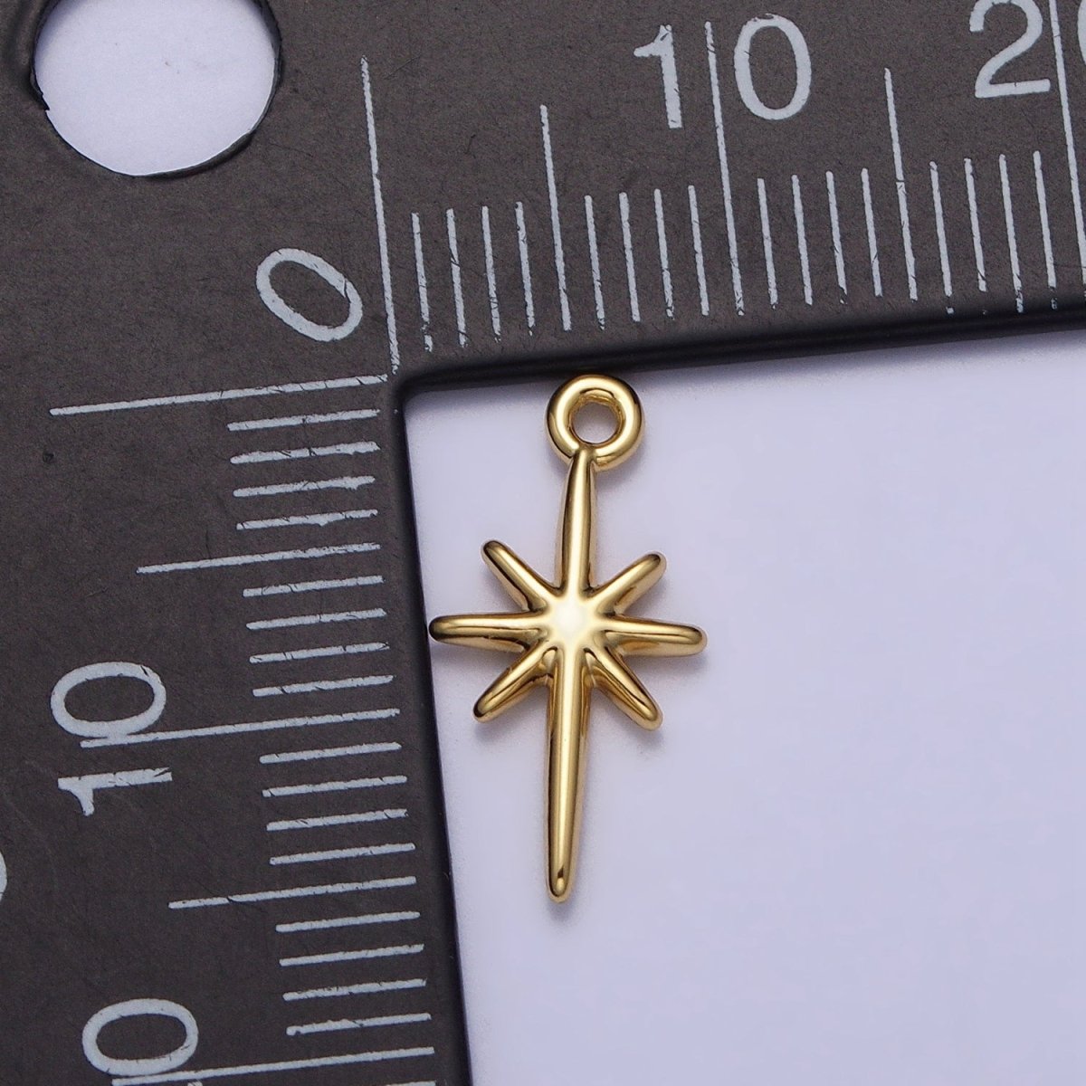 24K Gold Filled  North Star Celestial15.8mm Add-On Charm in Gold &amp; Silver | AC333 AC716