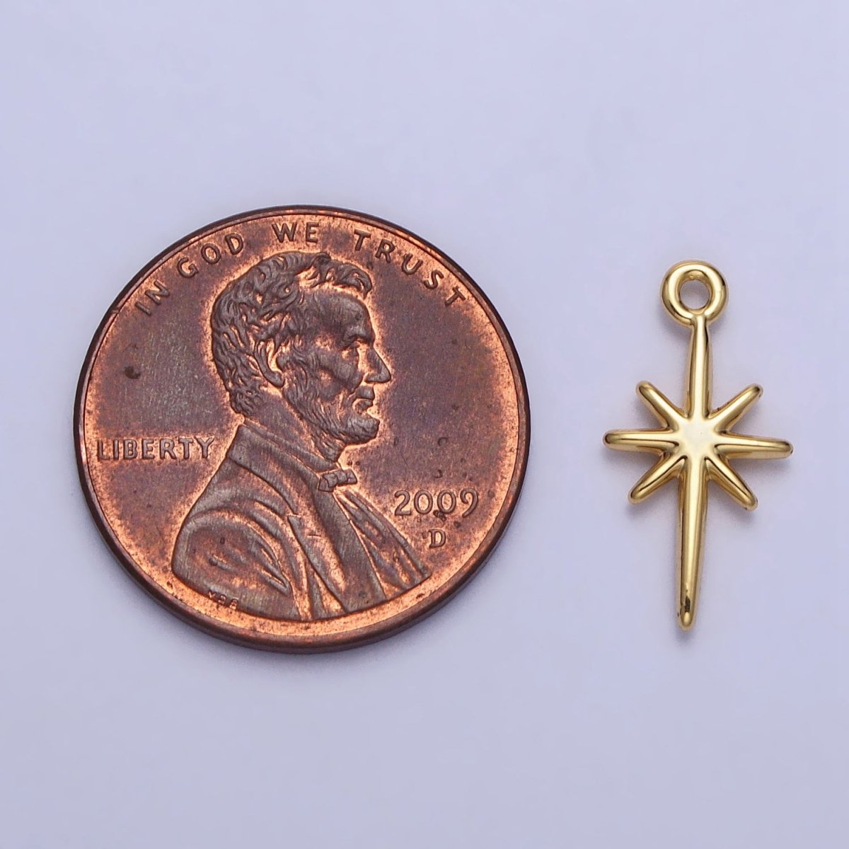 24K Gold Filled  North Star Celestial15.8mm Add-On Charm in Gold &amp; Silver | AC333 AC716