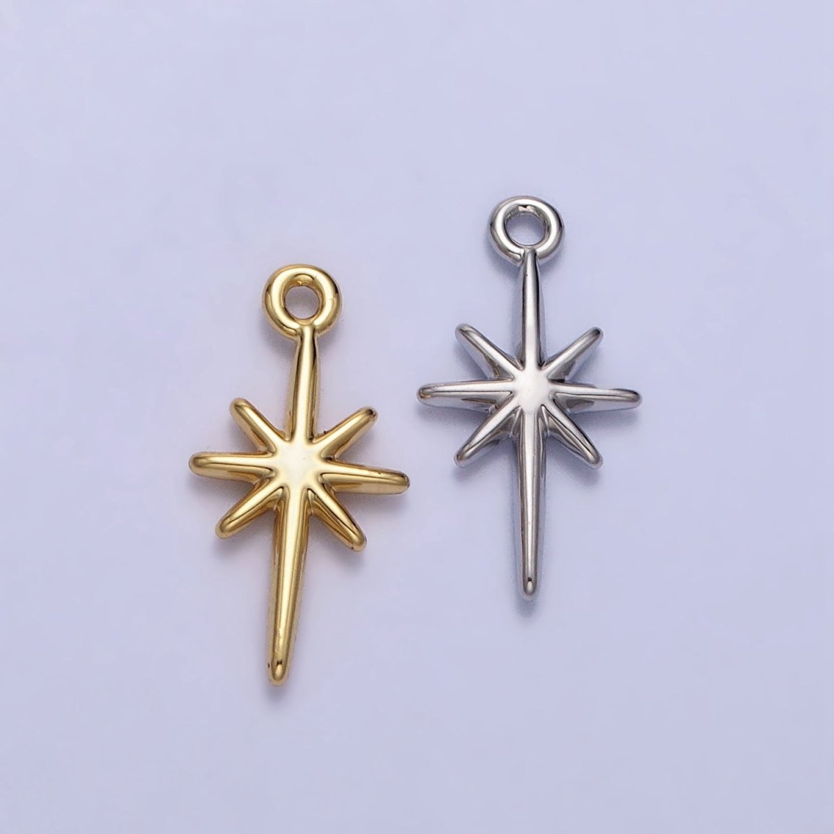 24K Gold Filled  North Star Celestial15.8mm Add-On Charm in Gold &amp; Silver | AC333 AC716