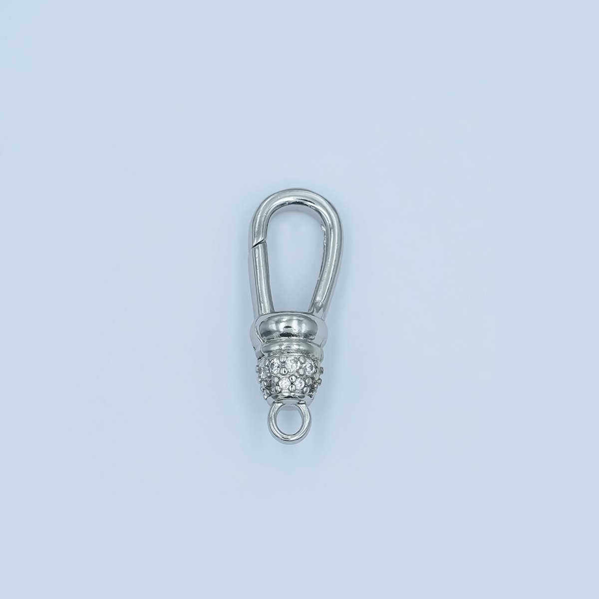 24K Gold Filled Oblong Micro Paved CZ Push Gate Finding in Gold &amp; Silver | Z1123