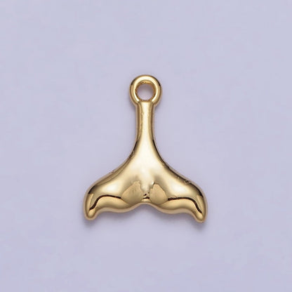 24K Gold Filled Ocean Sea Animal Tail Whale Mermaid Dolphin Charm in Gold &amp; Silver | AC345 AC346