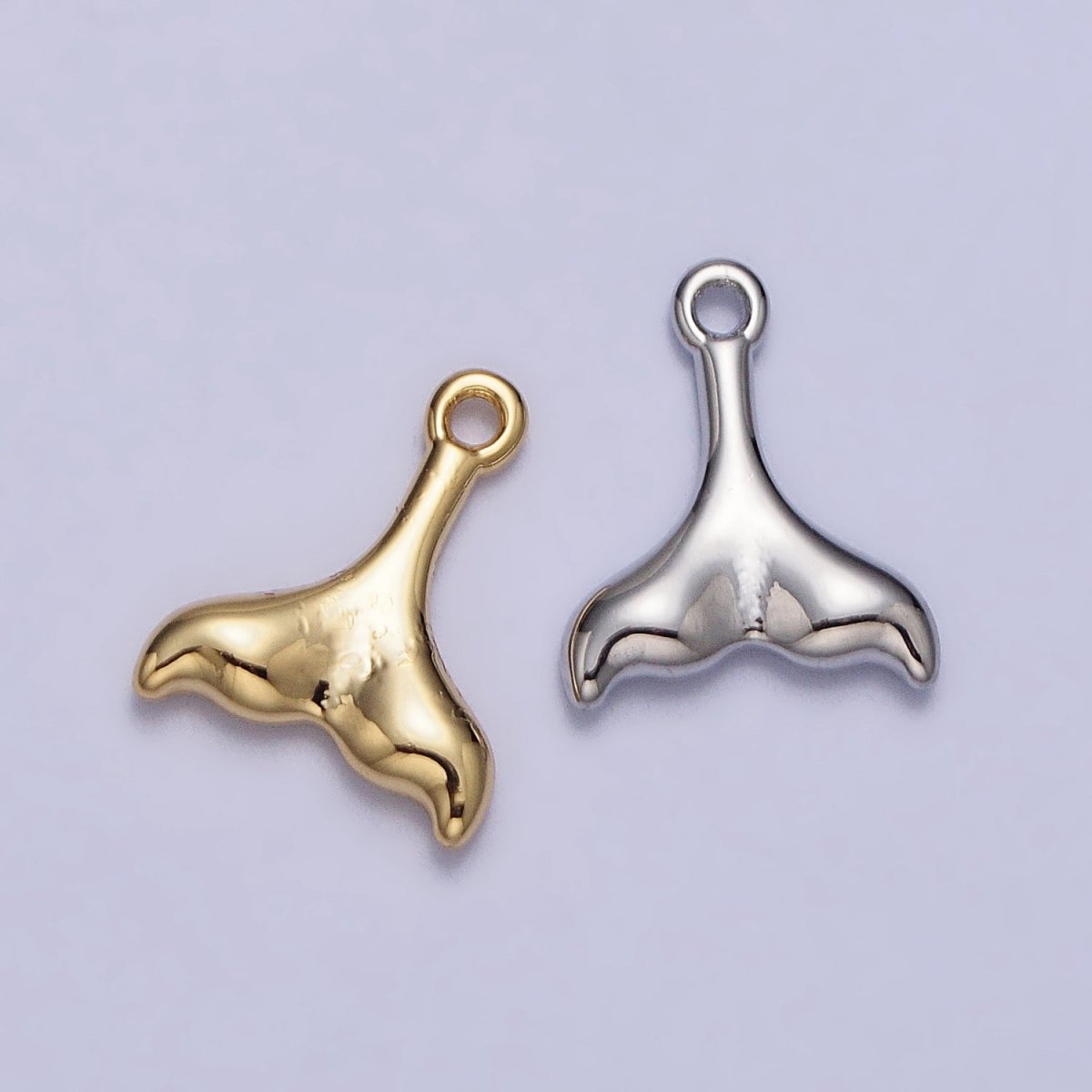 24K Gold Filled Ocean Sea Animal Tail Whale Mermaid Dolphin Charm in Gold &amp; Silver | AC345 AC346