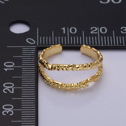 24K Gold Filled Open Double Molten Drip Band in Gold &amp; Silver Ring | O-623 O-624