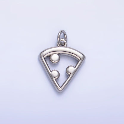 24K Gold Filled Open Italian Pizza Charm in Gold &amp; Silver | W219