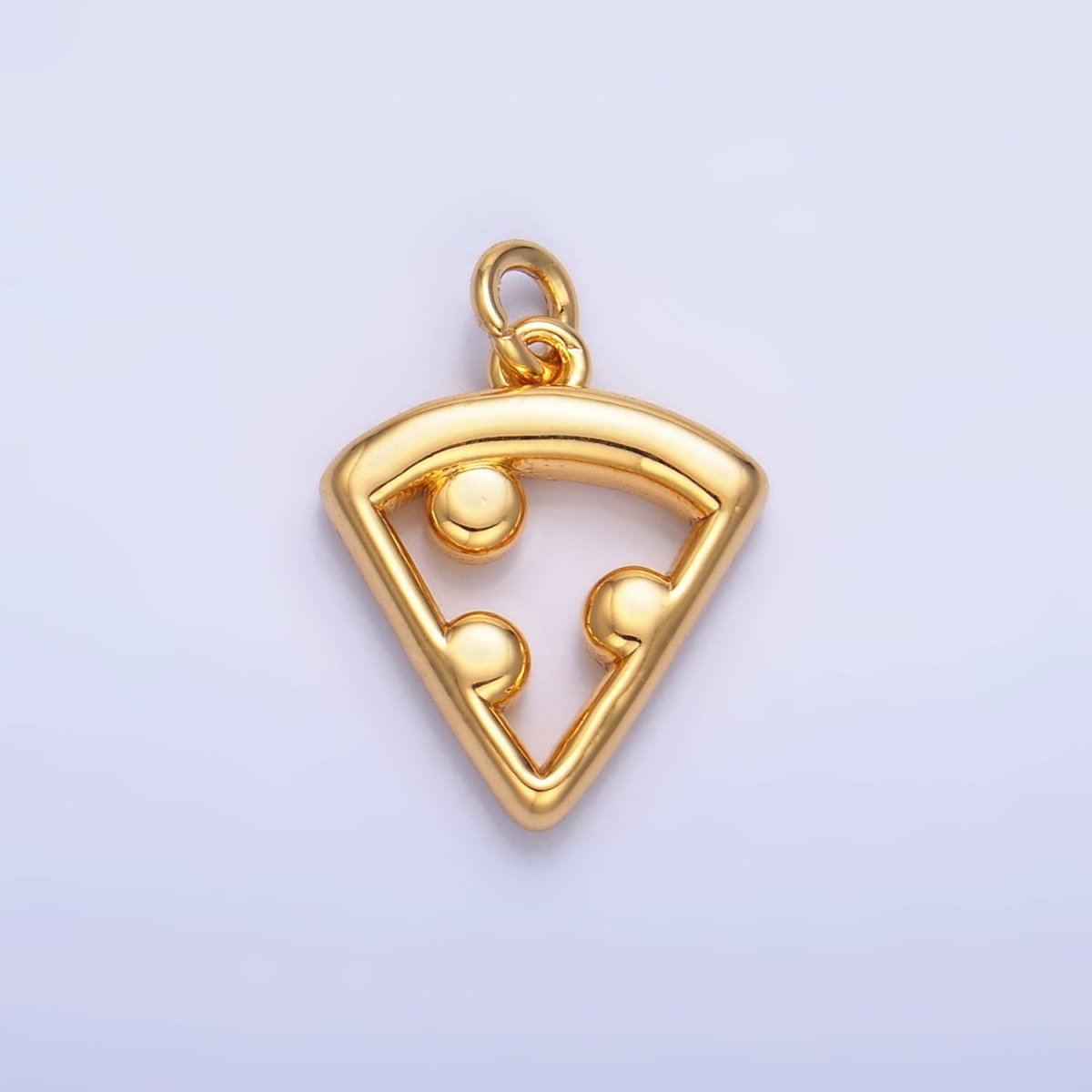 24K Gold Filled Open Italian Pizza Charm in Gold &amp; Silver | W219
