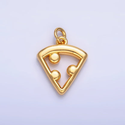 24K Gold Filled Open Italian Pizza Charm in Gold &amp; Silver | W219