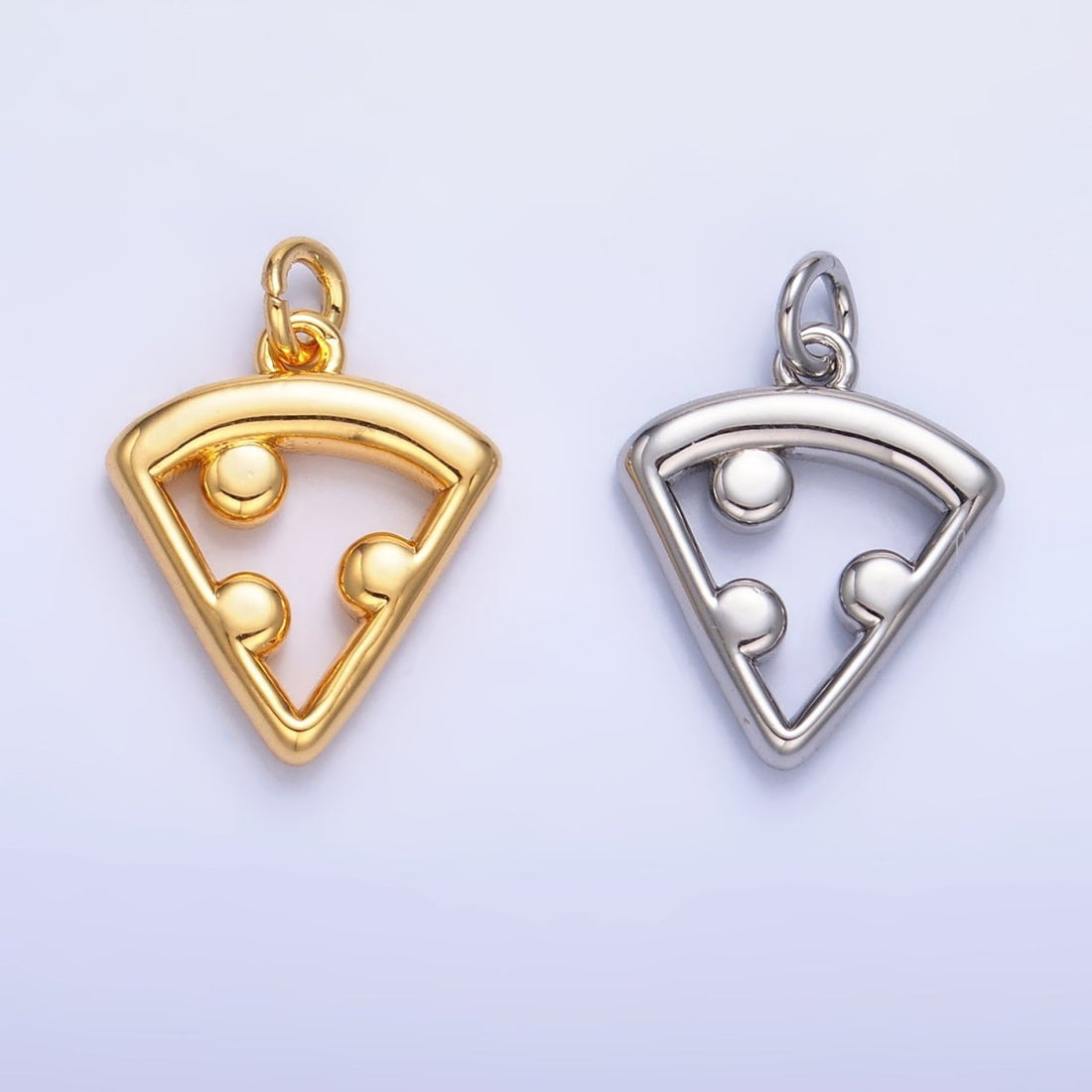 24K Gold Filled Open Italian Pizza Charm in Gold &amp; Silver | W219