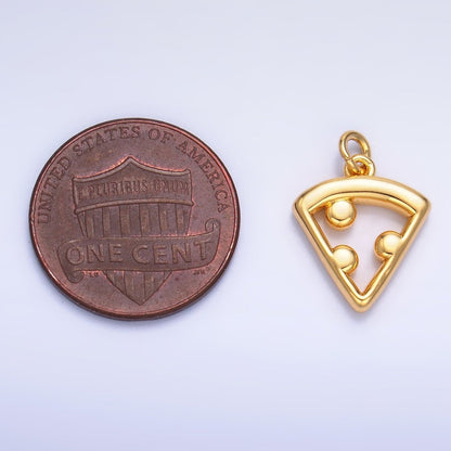 24K Gold Filled Open Italian Pizza Charm in Gold &amp; Silver | W219