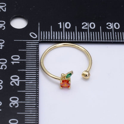 24K Gold Filled Orange Fruit CZ Open Ring | O1416