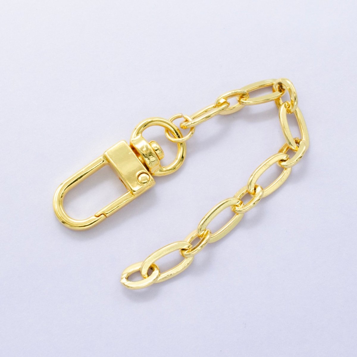 24K Gold Filled Oval Cable Chain Bag Purse Charm Keychain Findings | WA-2894