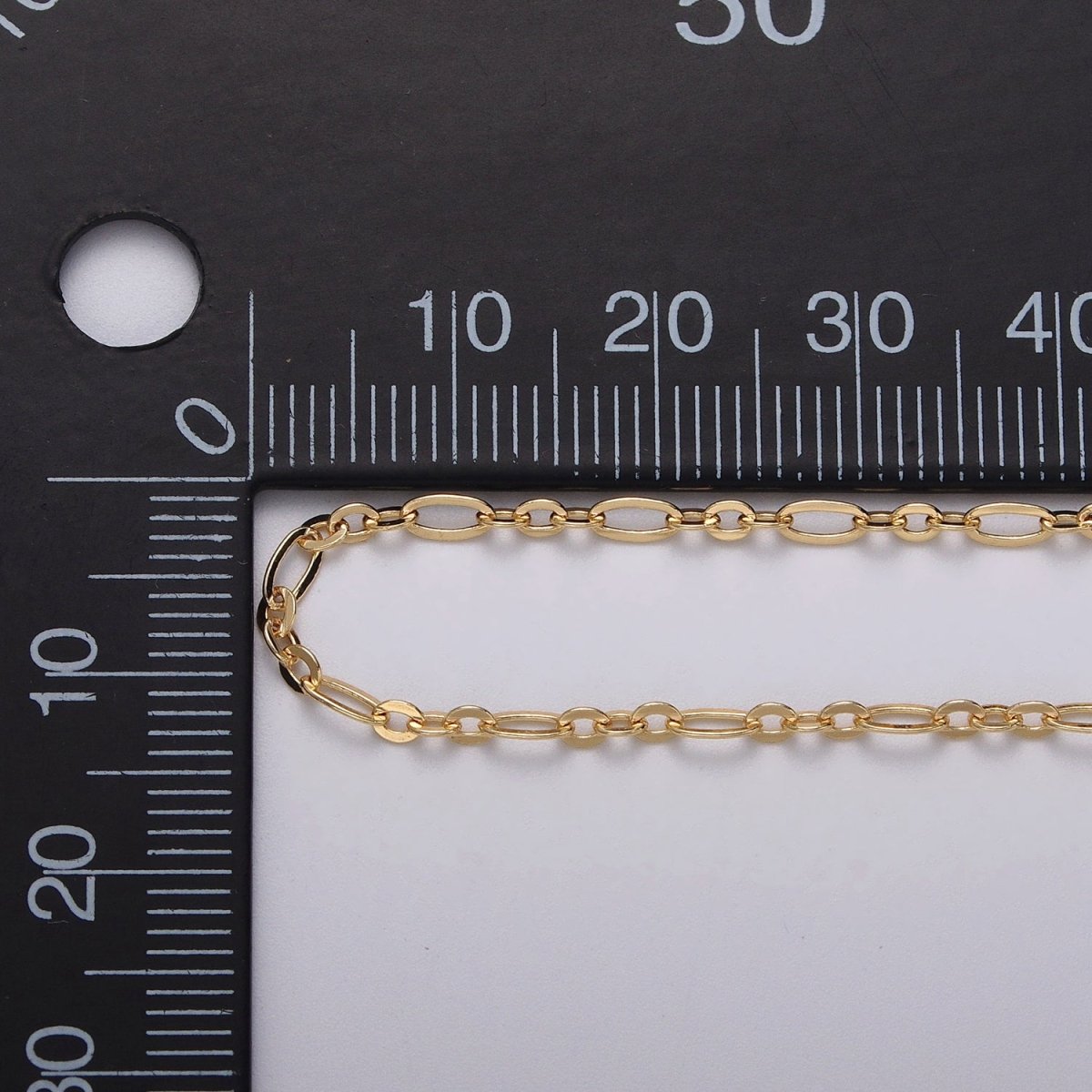 24K Gold Filled Oval Cable Link Figaro Long and Short Fancy Unfinished Chain By Yard in Gold &amp; Silver | ROLL-1057, ROLL-1083