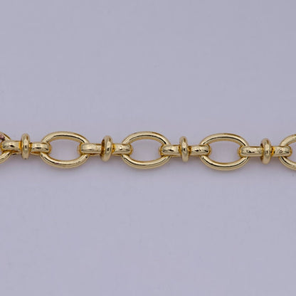 24K Gold Filled Oval Cable Rolo Chain, 5.6mm Width Chain, Unfinished Unique Chain For Jewelry Component | ROLL-593