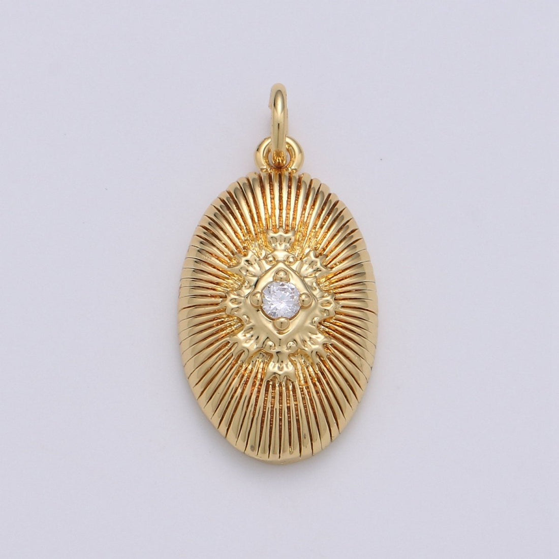 24k Gold Filled Oval Charms, Cubic Inner Radiance Pendant, Dainty Pendant Oval Charm for Bracelet Earring Necklace DIY D-643