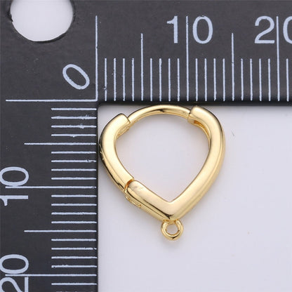 24k Gold Filled Oval Easy Snap Earring with Jump Ring, Earring Supplies for DIY Earring Jewelry, Snap Click On Earring, Oval Shape K-467 K-867