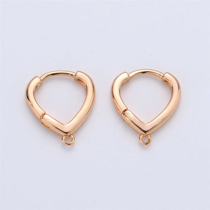 24k Gold Filled Oval Easy Snap Earring with Jump Ring, Earring Supplies for DIY Earring Jewelry, Snap Click On Earring, Oval Shape K-467 K-867