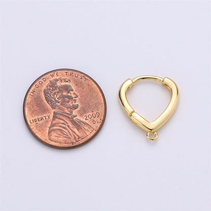 24k Gold Filled Oval Easy Snap Earring with Jump Ring, Earring Supplies for DIY Earring Jewelry, Snap Click On Earring, Oval Shape K-467 K-867