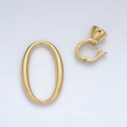 24K Gold Filled Oval Snap Latch Closure Findings Set | Z862