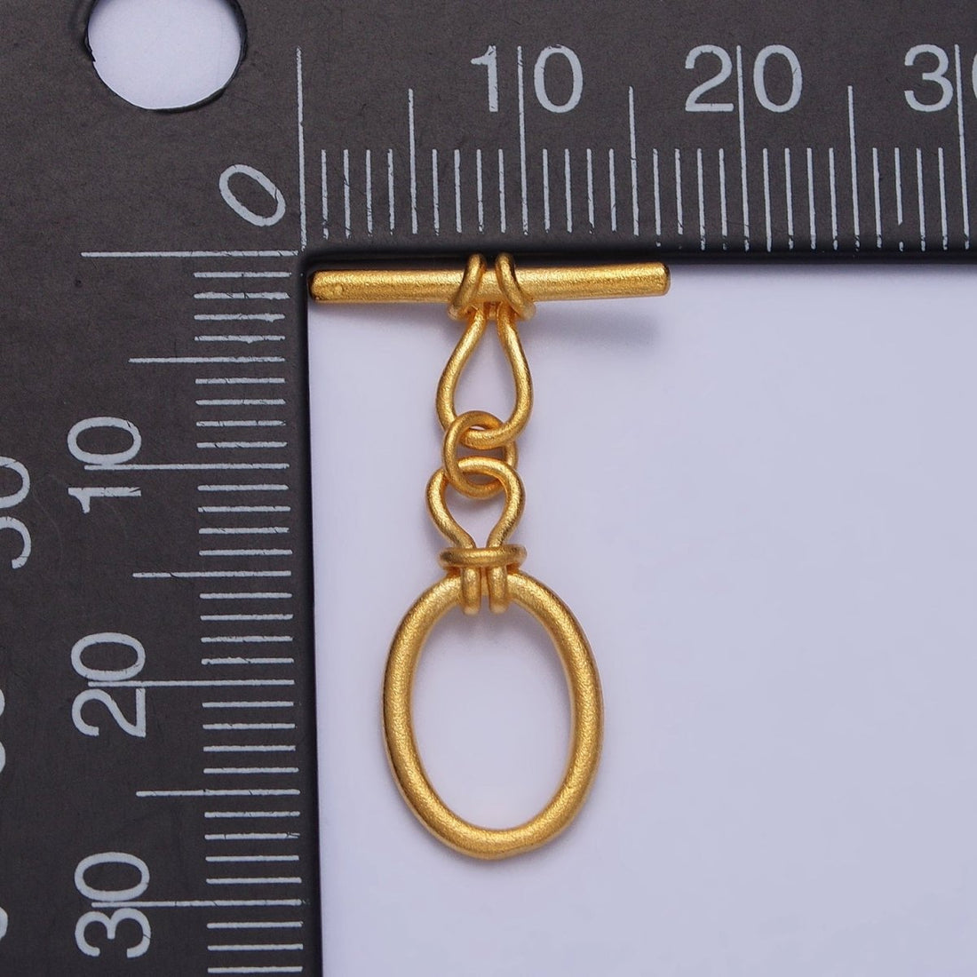 24K Gold Filled Oval Tie Knot Matte Gold Toggle Clasps Closure Supply | Z-090